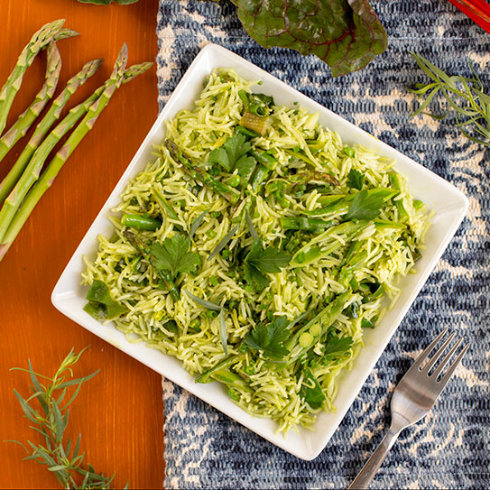 Royal<sup>®</sup> Basmati Rice with Spring Vegetables and Green Vinaigrette