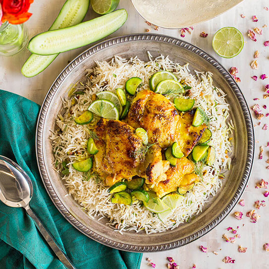 Persian Chicken with Lime, Turmeric and Basmati Rice