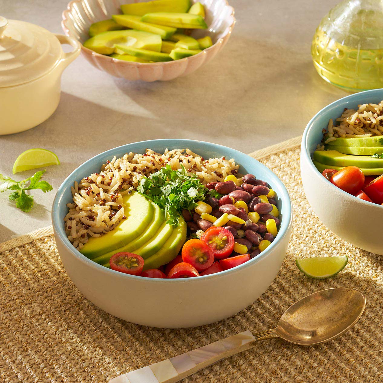 Brown Basmati, Quinoa and Garlic Rice Burrito Bowl