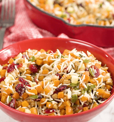 Roasted Butternut Squash, Apple, Cranberry Pilaf