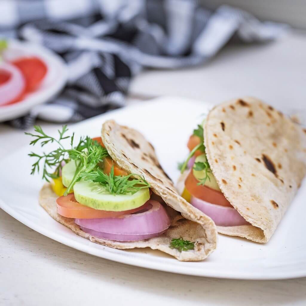 Open Faced Roti Sandwich