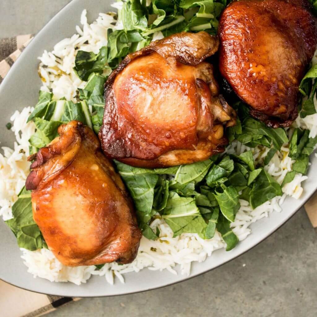 Slow Cooker Sesame Chicken with Bok Choy Rice