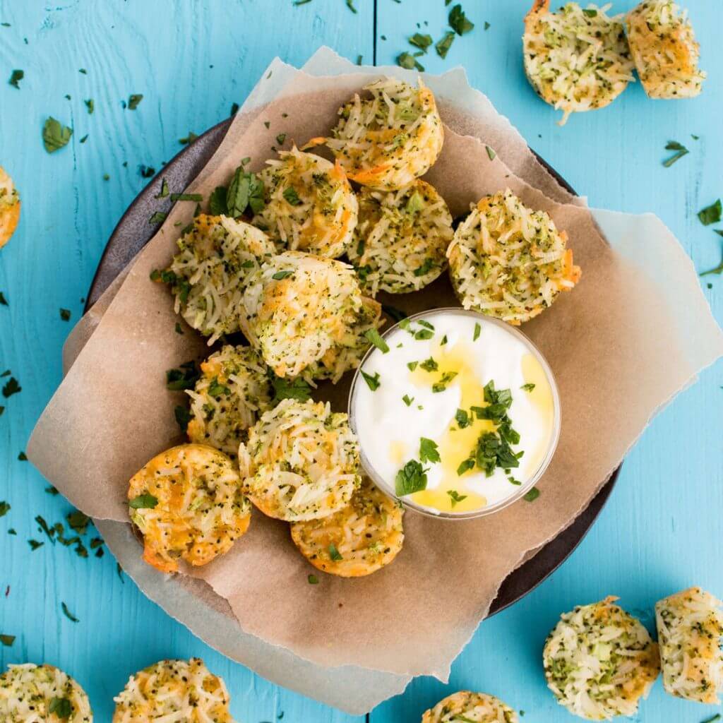 Rice and Cheddar Broccoli Bites