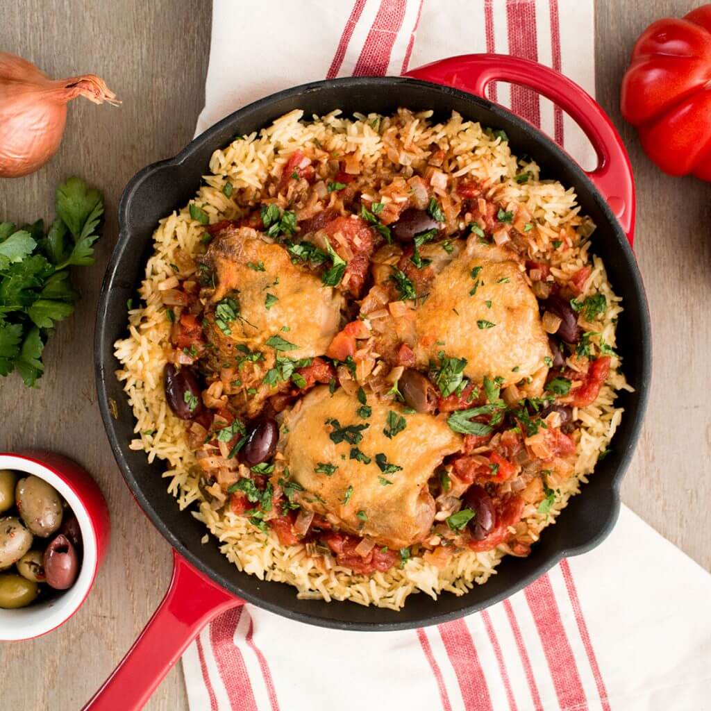 One-Pot Provençal Chicken with French Rice Pilaf