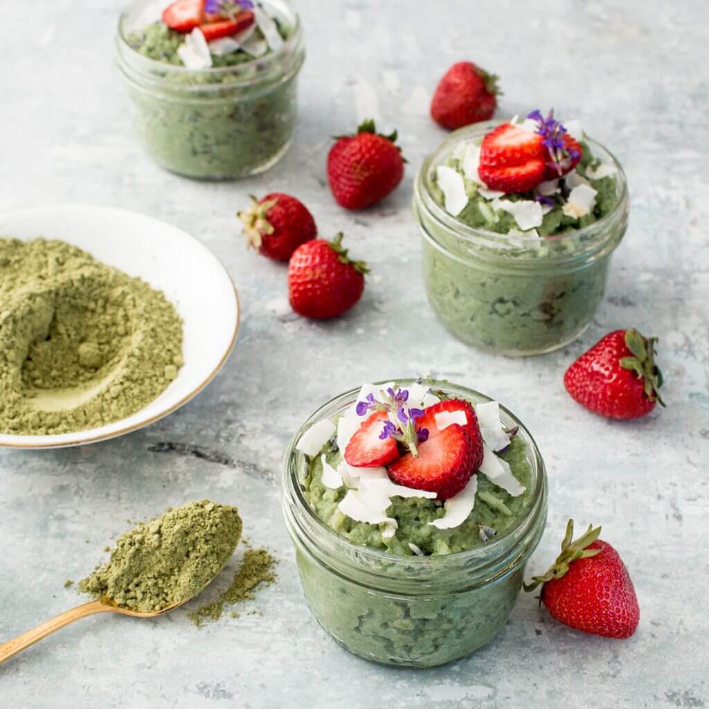 Matcha Coconut Rice Pudding