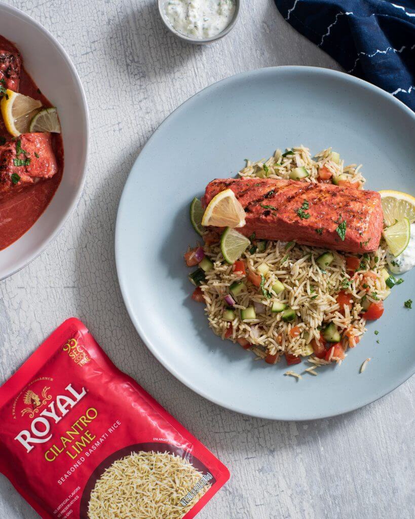 Tandoori Salmon with Cilantro Lime Rice