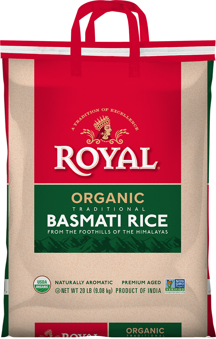 White Basmati Organic wpp 20 lb front
