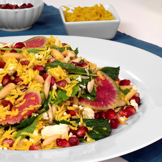 Saffron Royal<sup>®</sup> Basmati, Kale and Pomegranate Salad