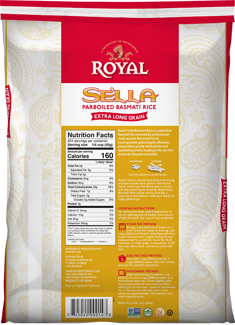 Royal Sella 40 lb back