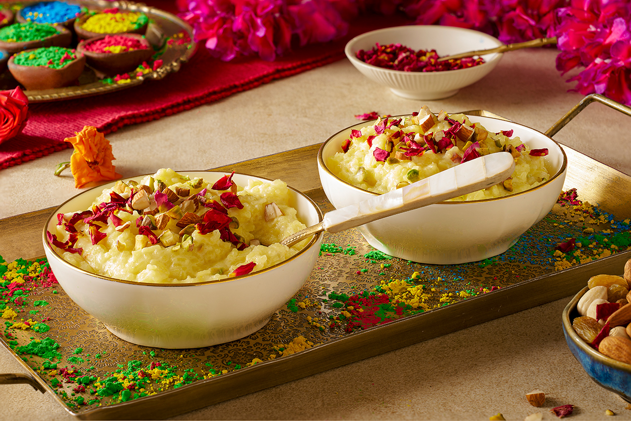 Thandai Flavored Rice Pudding